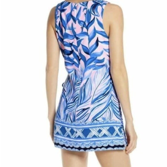 The Lilly Pulitzer Donna Romper Palm Print Pink Tropics Tint Heat Wave Size 00 - Picture 2 of 10